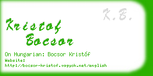 kristof bocsor business card